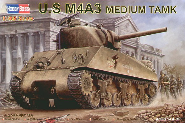 модель U.S M4A3 Medium Tank
